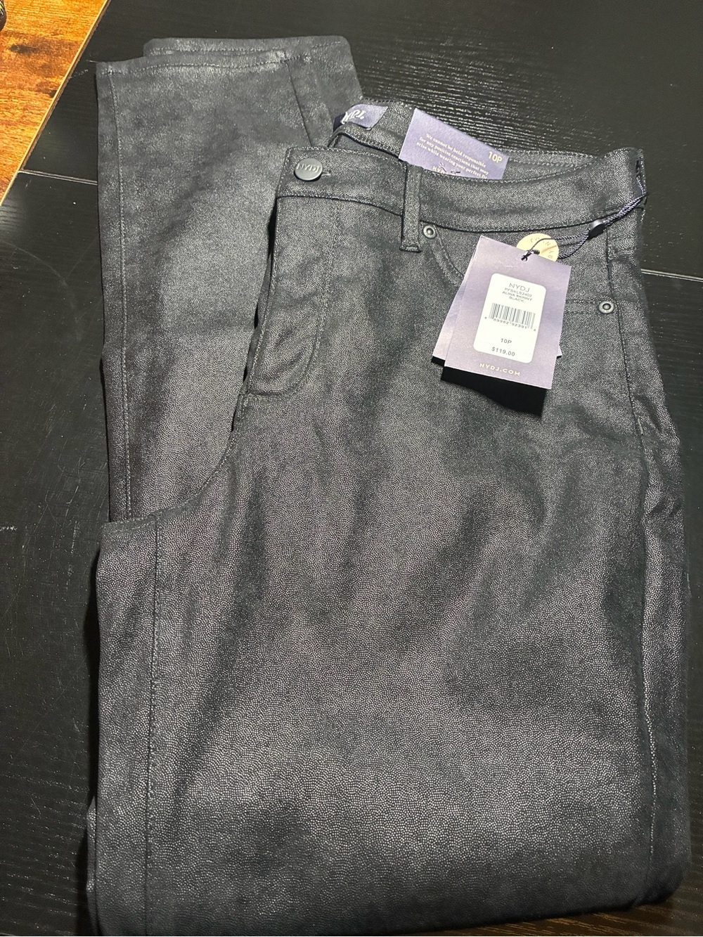 NYDJ Women’s Charcoal Black Straight-Leg Pants